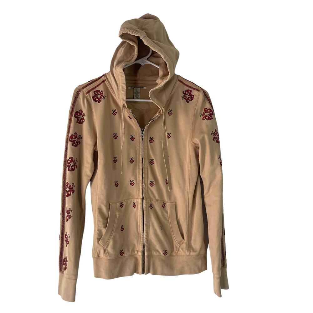 Lucky Brand Women's Size Small Embroidered Boho Full Zip Sweater Jacket